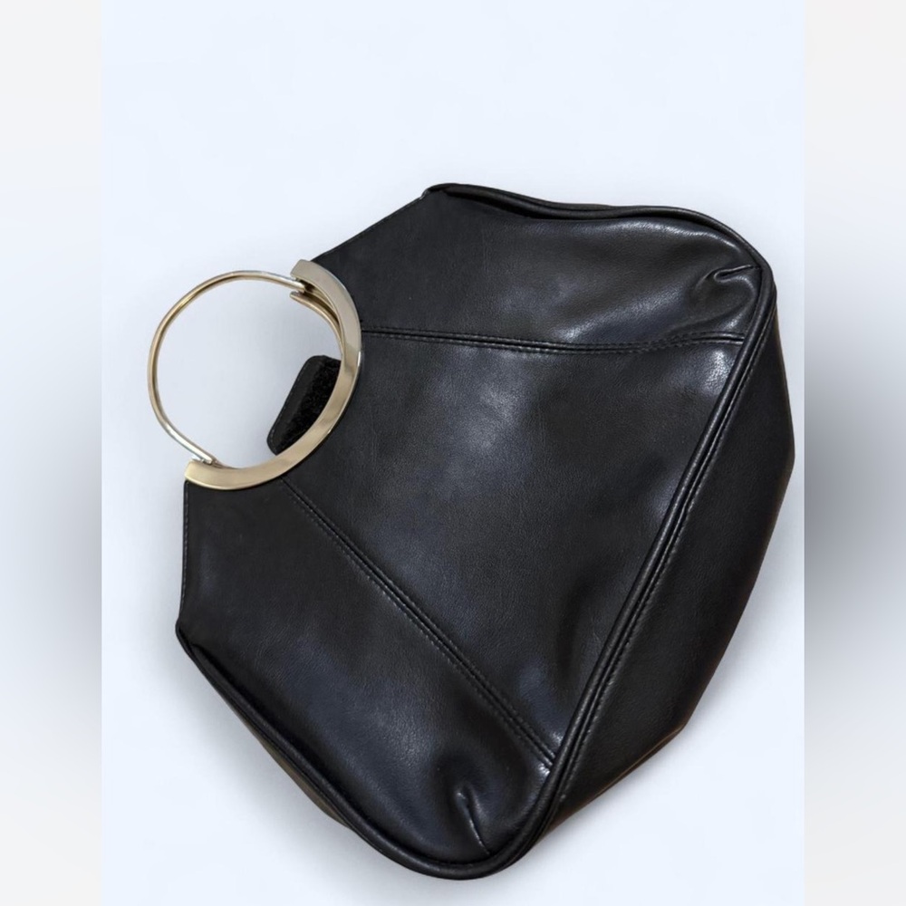 Elegant Black Leather Handbag/Clutch